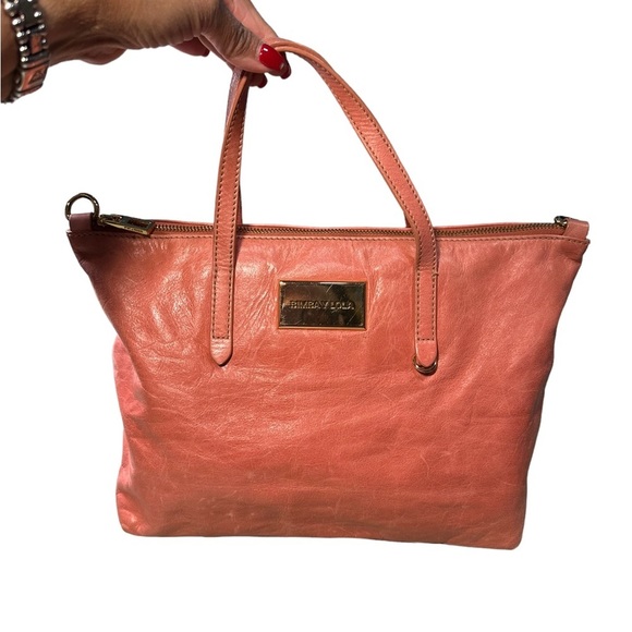 Bimba y Lola Handbags - Bimba y Lola Peach Leather Satchel Bag Made in Spain
